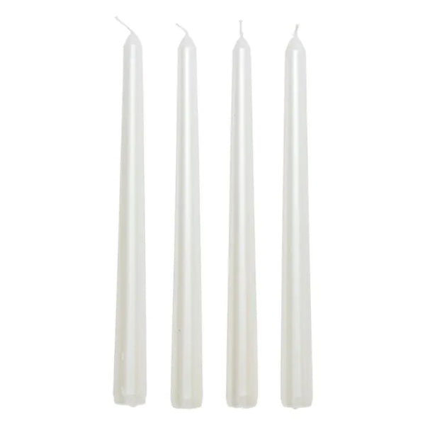 Vela de Cera Larga Blanco Perla