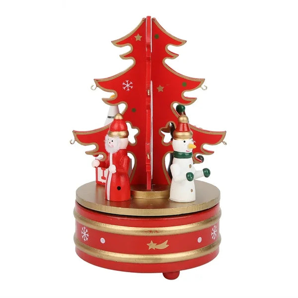 Pino Navideño Musical de Madera ROJO