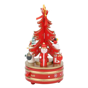 Pino Navideño Musical de Madera ROJO