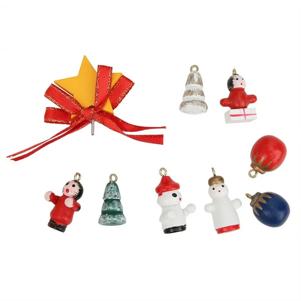 Pino Navideño Musical de Madera ROJO