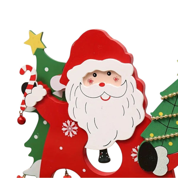 Papá Noel con Colgantes de Madera