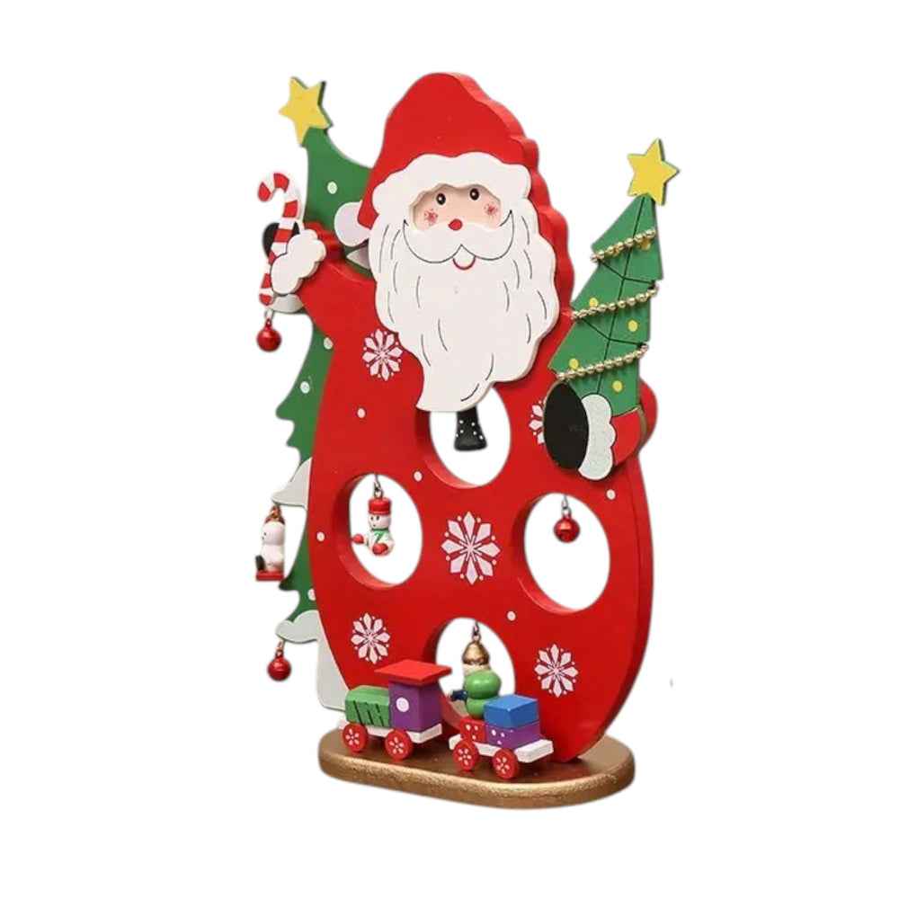 Papá Noel con Colgantes de Madera