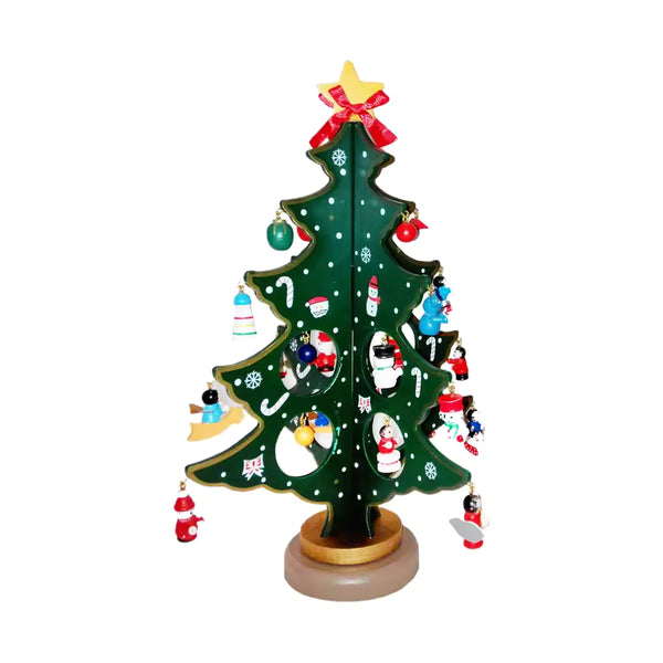 Pino Pequeño con Colgantes de Madera VERDE