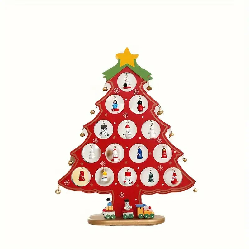 Pino Grande con Colgantes de Madera ROJO