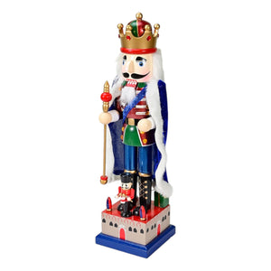 Rey Cascanuces de Madera 40CM AZUL