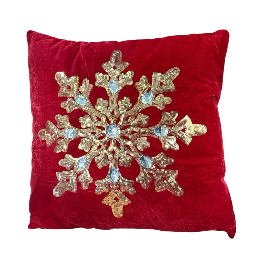 Cojin Navideño Rojo COPO DE NIEVE