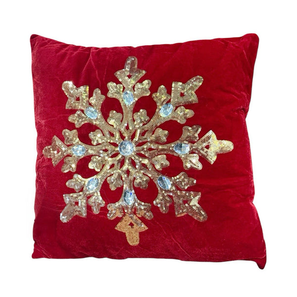 Cojin Navideño Rojo COPO DE NIEVE