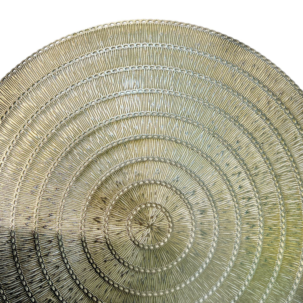 Set x6 Individuales Redondos Dorados NOCHE BUENA DORADA