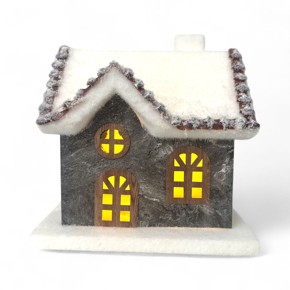 Casa de Invierno Mediana con Luz 17x25x15cm