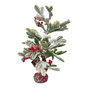 Árbol De Mesa Nevado con Bayas 50cm