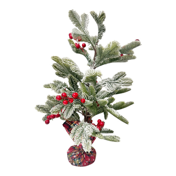 Árbol De Mesa Nevado con Bayas 50cm