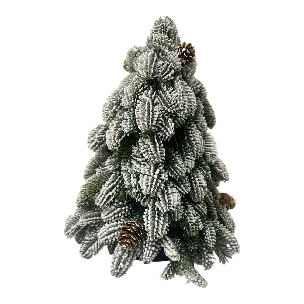 Mini Árbol Nevado Con Piñas 35cm