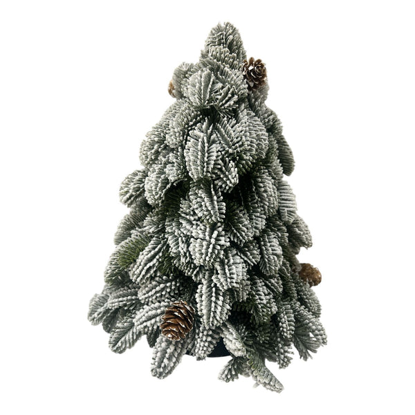 Mini Árbol Nevado Con Piñas 35cm