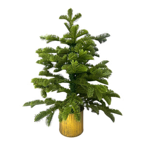 Árbol Verde Base Dorada 60cm