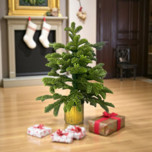 Árbol Verde Base Dorada 60cm