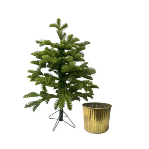 Árbol Verde Base Dorada 60cm