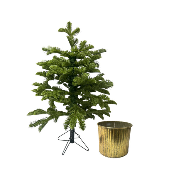 Árbol Verde Base Dorada 60cm