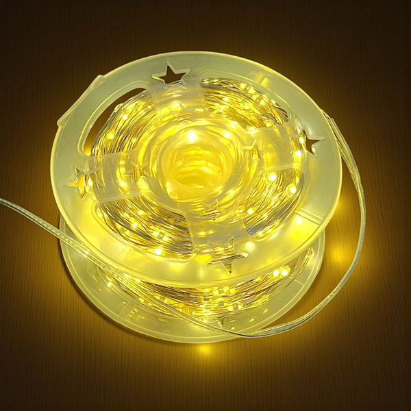 Luces Hada 100M Cable Plata Luz CÁLIDA