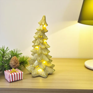 Pino Aguja Dorado con Luz 20cm de alto x 12cm de ancho