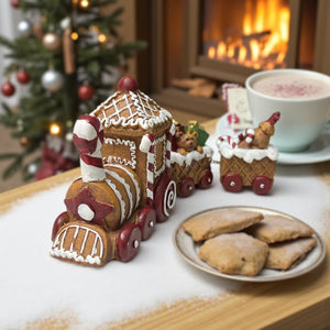 Adorno Tren Navideño 18cm de largo x 12cm de alto  8cm de ancho