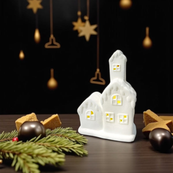 Casa Blanca con Luz Navideña
