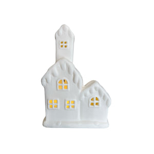 Casa Blanca con Luz Navideña