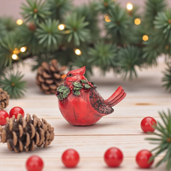Adorno Pajarito Rojo Navideño