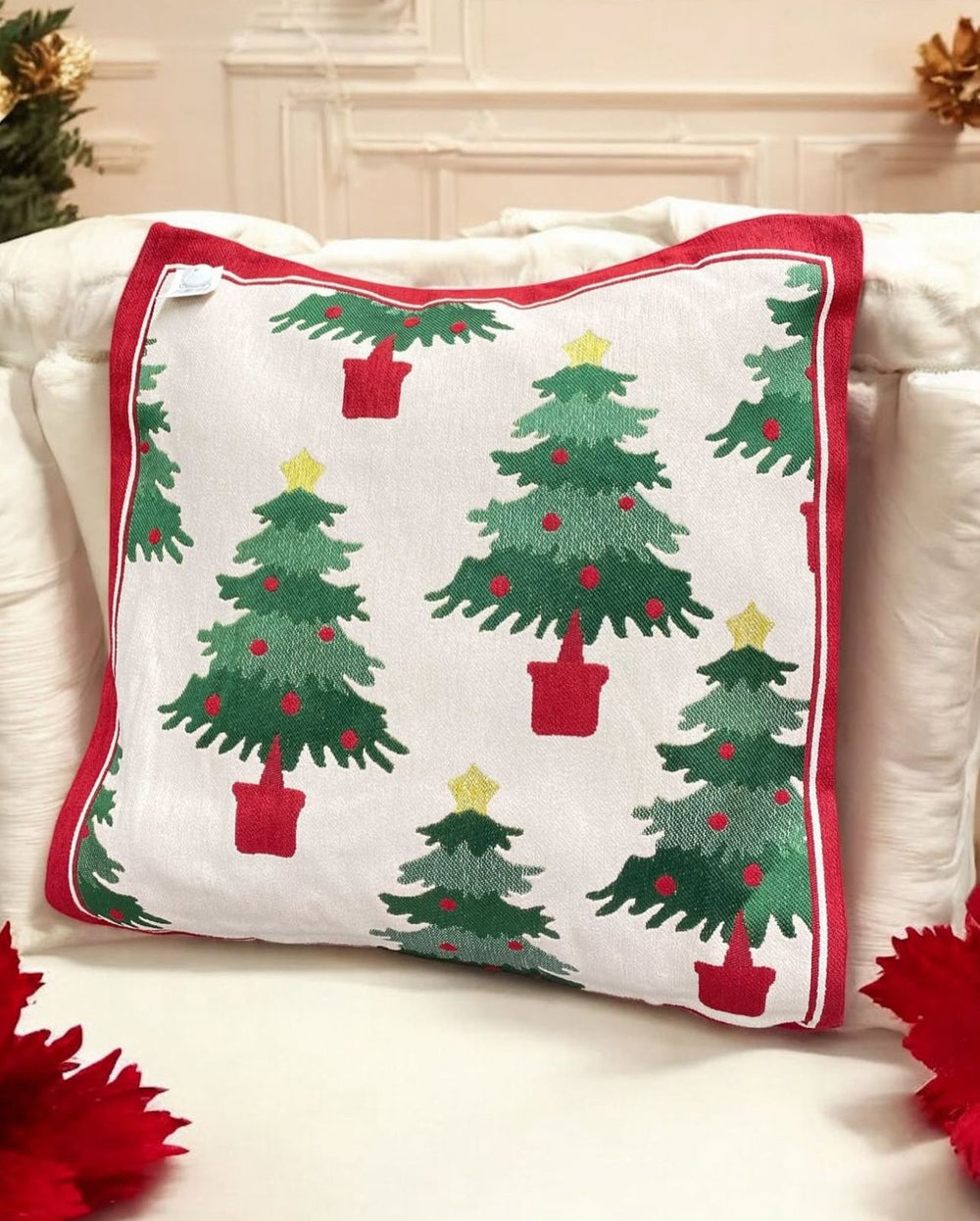 Cojín Navideño PINOS VERDES