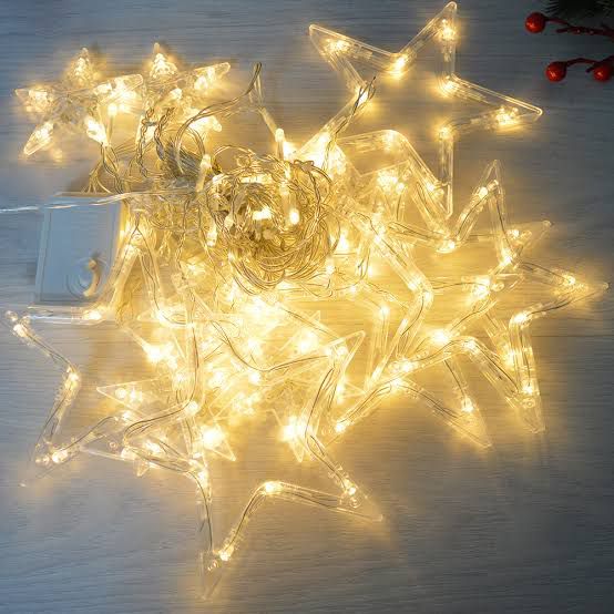 Luces Estrella Cascada/Cortina Luz CÁLIDA