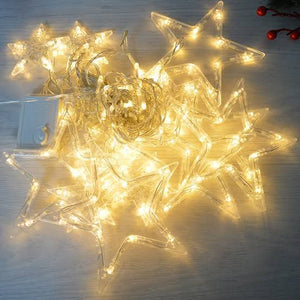 Luces Estrella Cascada/Cortina Luz CÁLIDA
