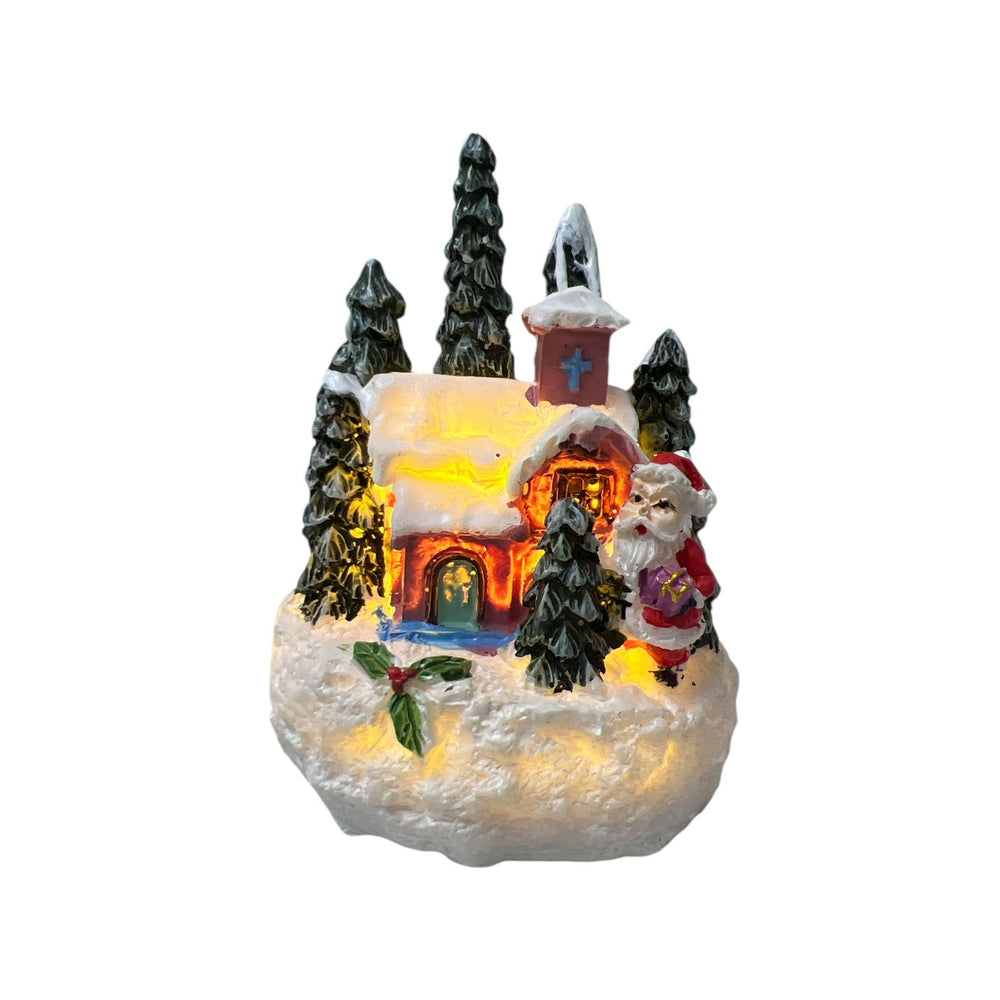 Mini Casita Papá Noel con Luz C