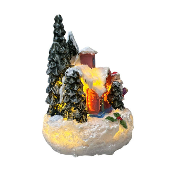 Mini Casita Papá Noel con Luz C