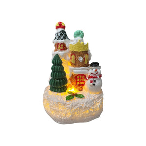 Mini Casita Muñeco de Nieve con Luz B