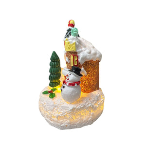 Mini Casita Muñeco de Nieve con Luz B