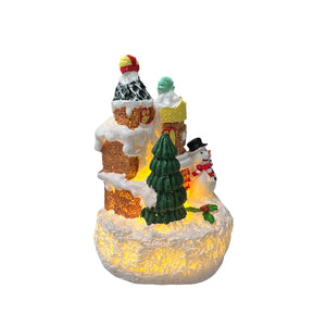 Mini Casita Muñeco de Nieve con Luz B