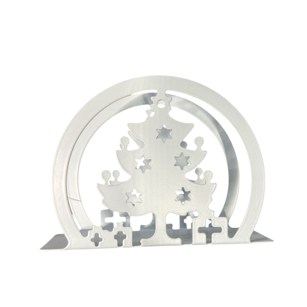 Servilletero  Navideño Pino BLANCO