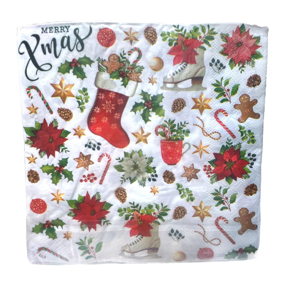 Servilletas Decorativas BOTAS DE NAVIDAD