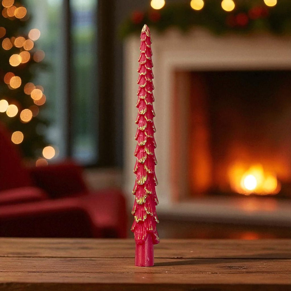 Vela de Cera Navideña Roja 2 Unidades