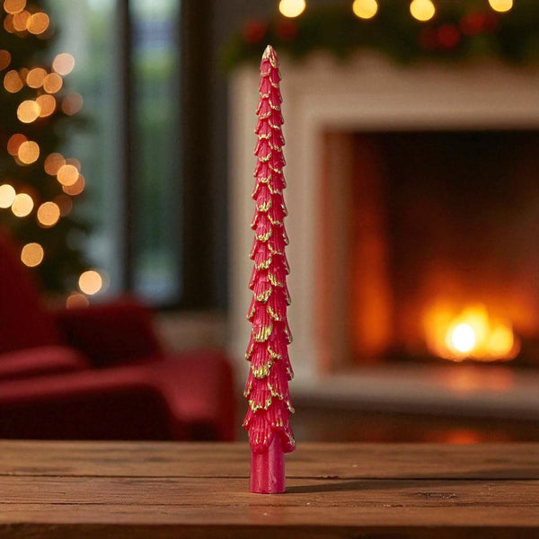 Vela de Cera Navideña Roja 2 Unidades