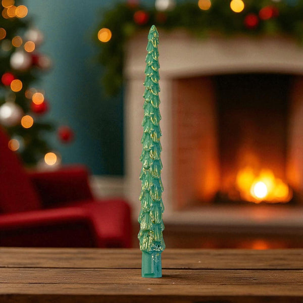 Vela de Cera Navideña Verde 2 Unidades