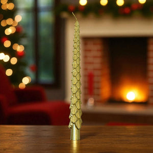 Vela de Cera Navideña Dorada 2 Unidades