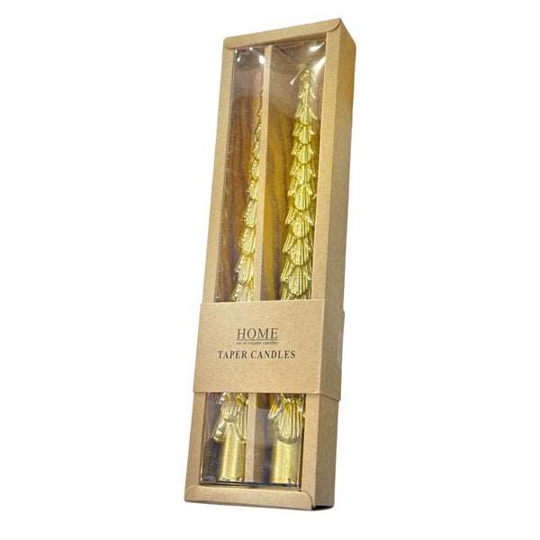 Vela de Cera Navideña Dorada 2 Unidades