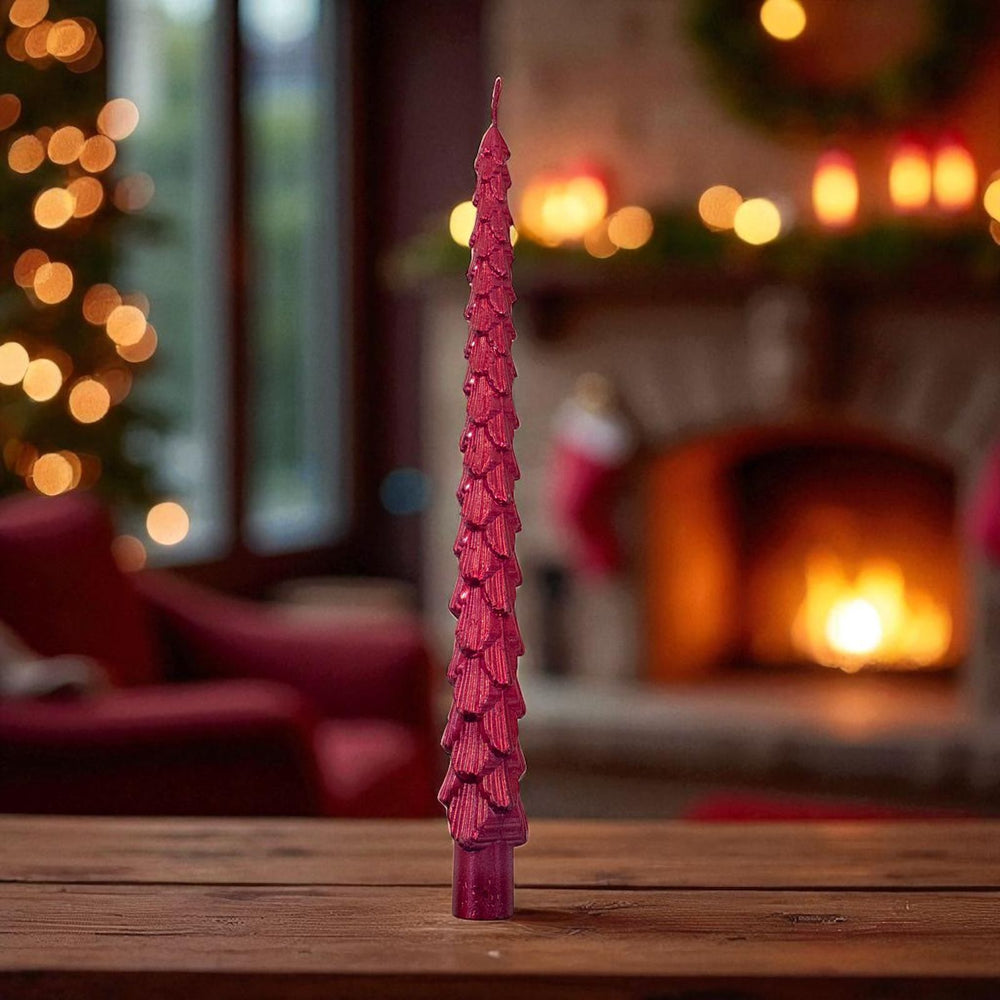 Vela de Cera Navideña Roja 2 Unidades.