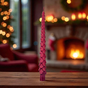 Vela de Cera Navideña Roja 2 Unidades.