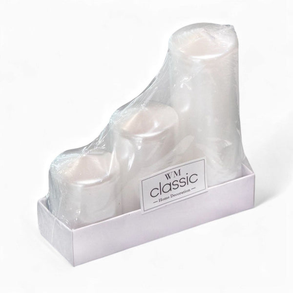 Set Vela de Cera x 3 Unidades Blanco