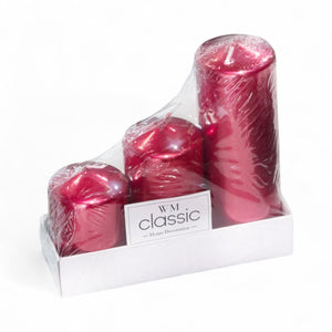 Set Vela de Cera x 3 Unidades Rojo