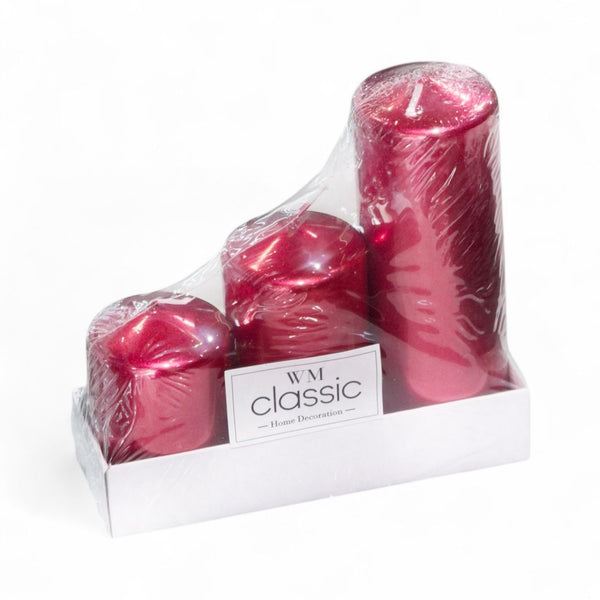 Set Vela de Cera x 3 Unidades Rojo