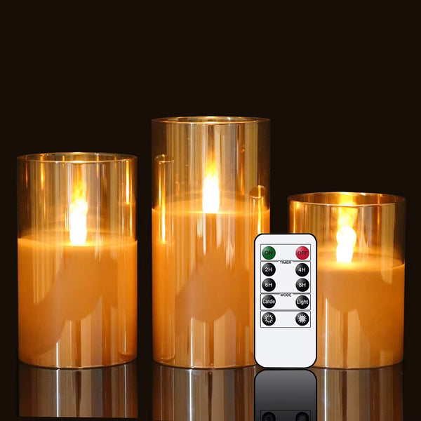 Set  X3 de Velas led CREMA