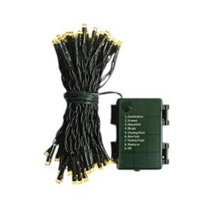 Luces con Pila 10m Cable Verde