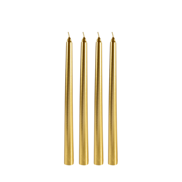 Vela de Cera Larga Dorada